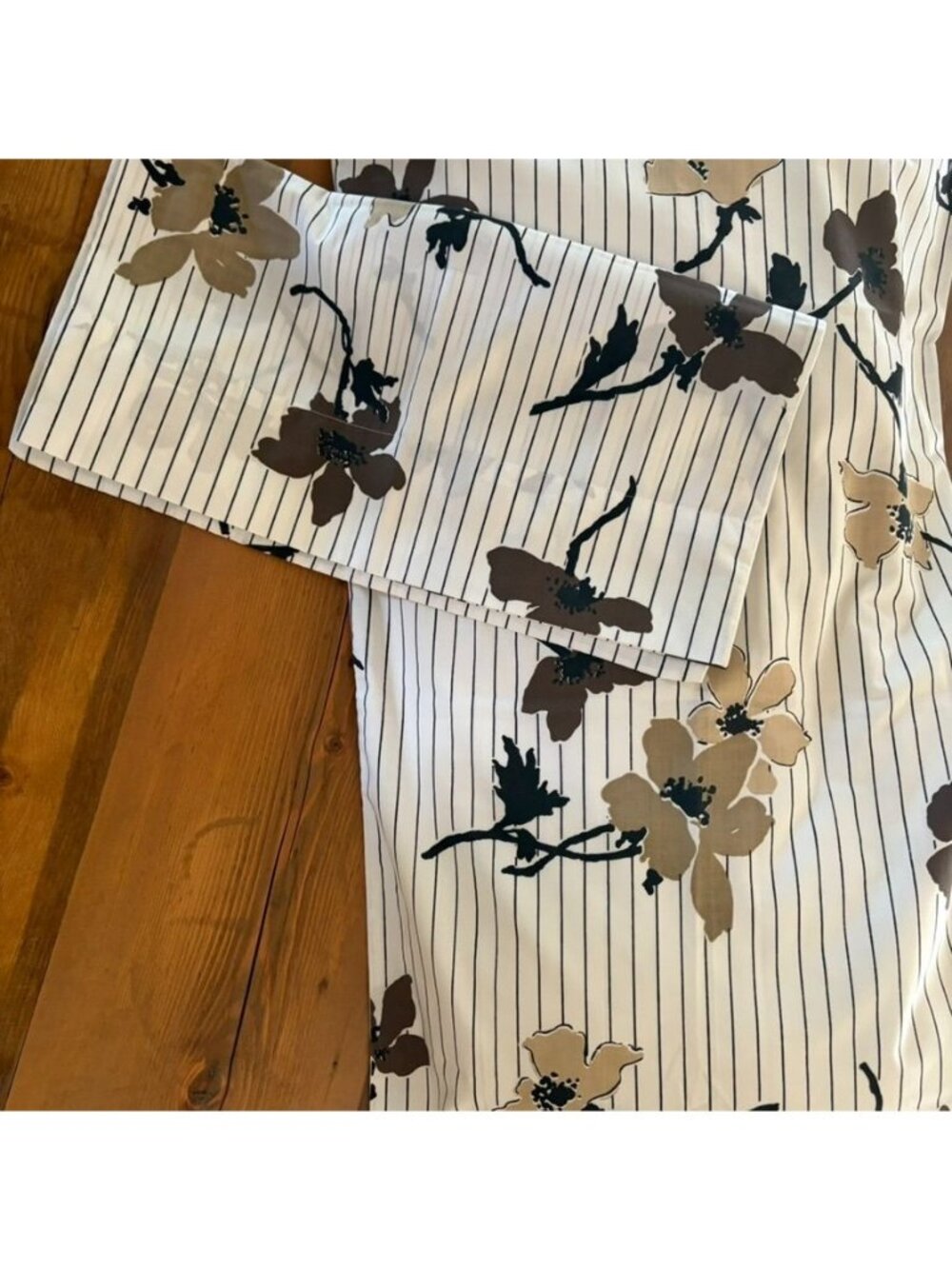 2 Vtg Bill Blass Springmaid King Pillowcases Nippon Floral & Stripe Percale